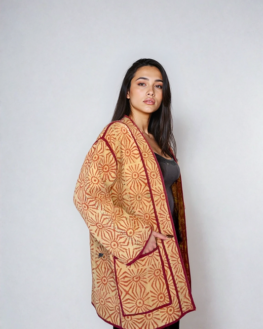 Giacca Kantha reversibile Canto Nomade EcoEssence