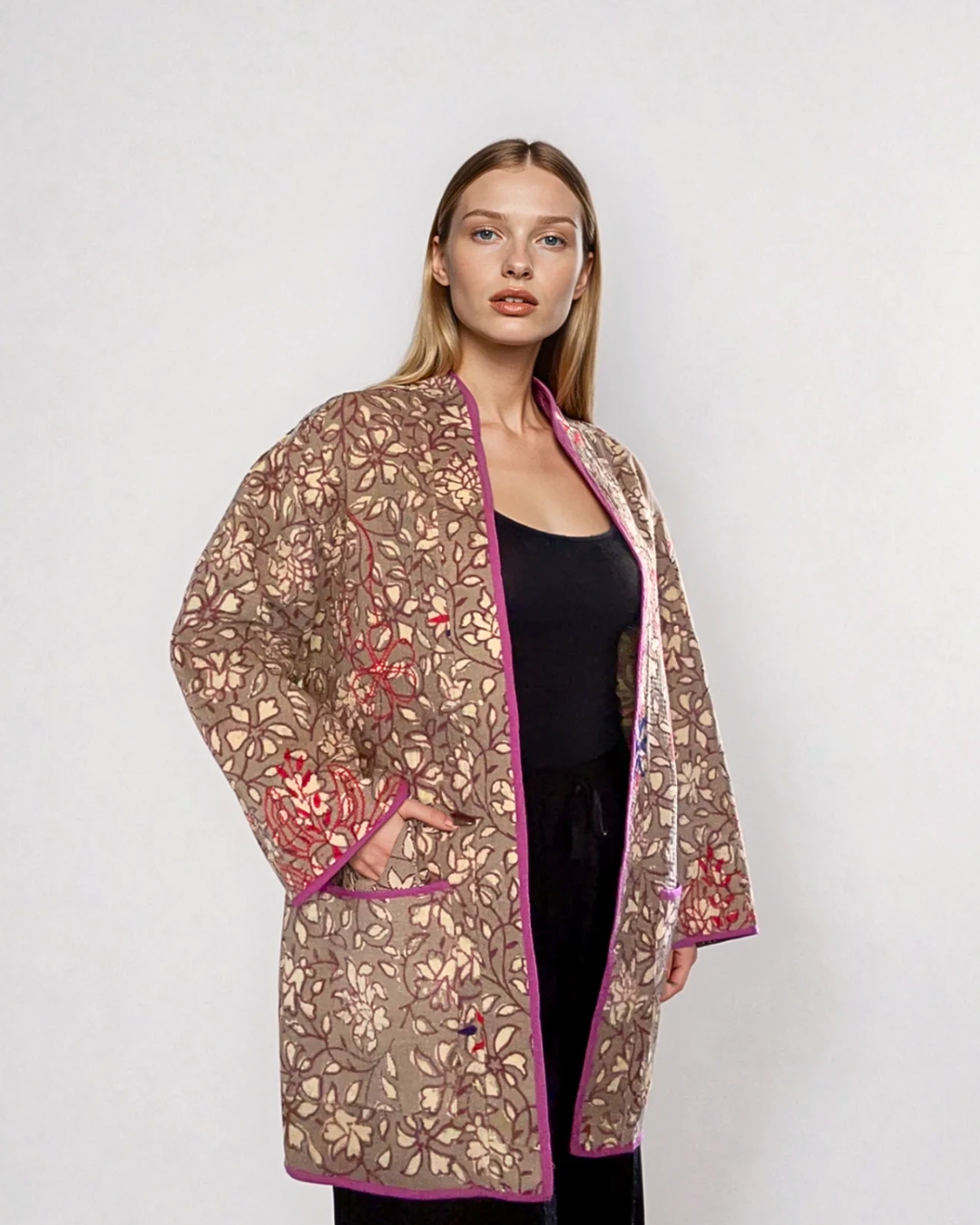 Giacca Kantha reversibile Canto Nomade EcoEssence