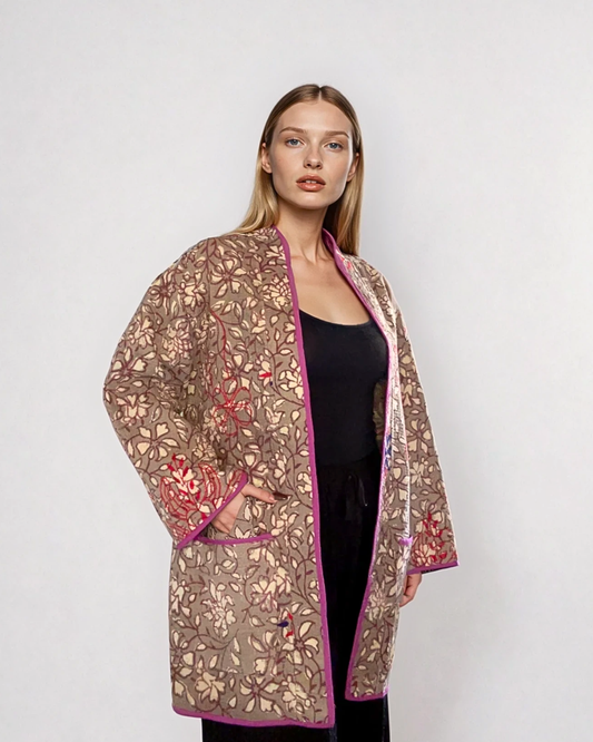 Giacca Kantha reversibile Canto Nomade EcoEssence